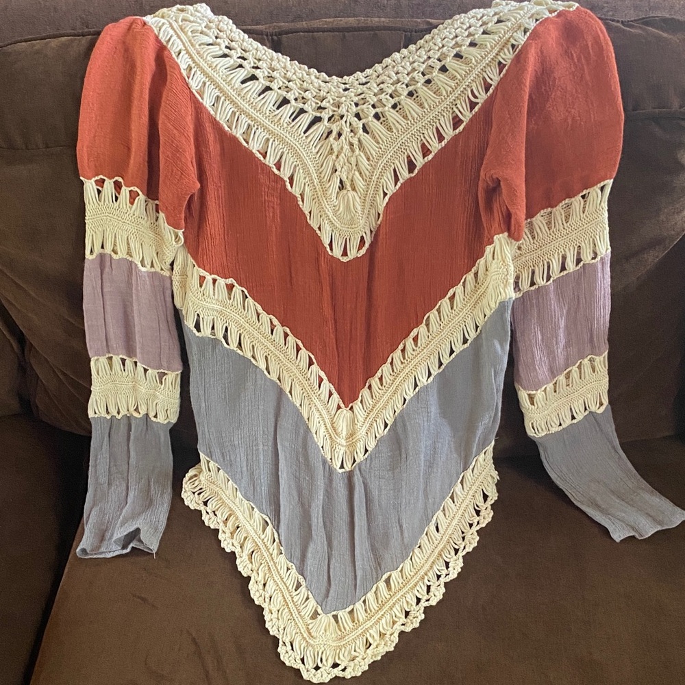 Colorful Crochet Knit Top